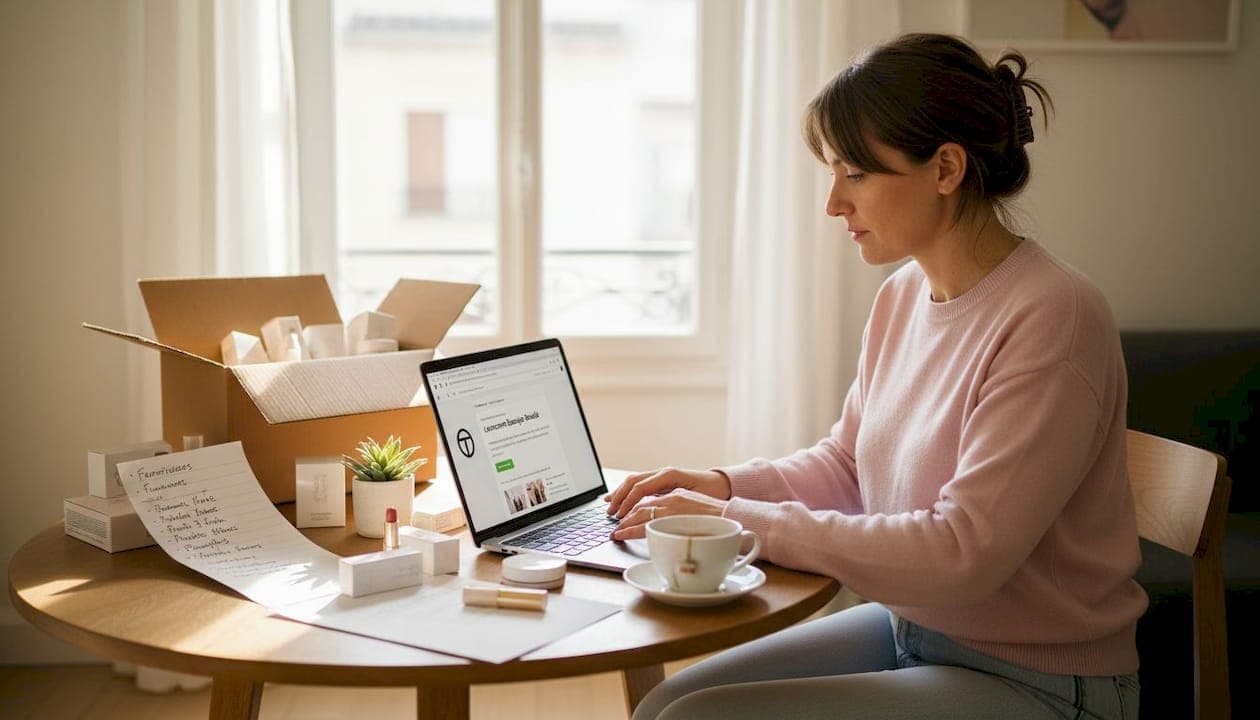 Workflow de lancement d'une boutique beauté Shopify